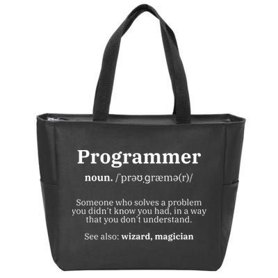 Definition Programmer Meaning Computer Science Coding Zip Tote Bag