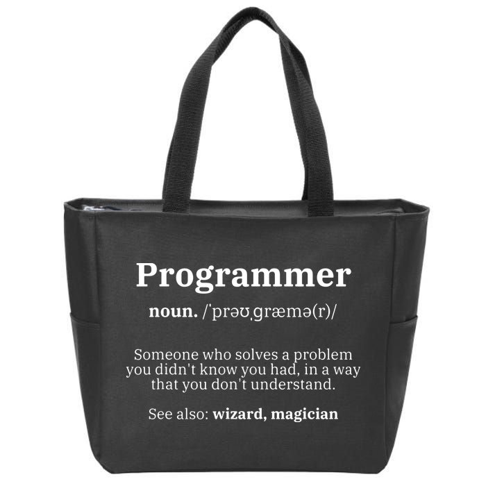 Definition Programmer Meaning Computer Science Coding Zip Tote Bag