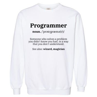 Definition Programmer Meaning Computer Science Coding Garment-Dyed Sweatshirt