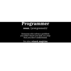 Definition Programmer Meaning Computer Science & Coding Bumper Sticker