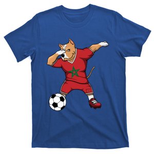 Dabbing Pitbull Morocco Soccer Fans Jersey Moroccan Football Cool Gift T-Shirt