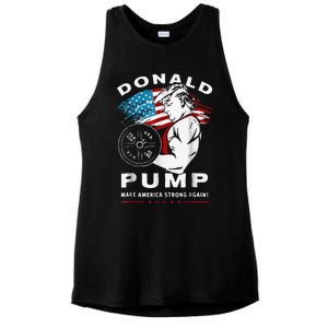 Donald Pump Make America Strong Again Ladies PosiCharge Tri-Blend Wicking Tank