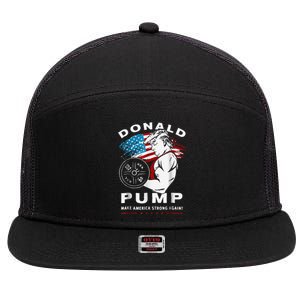 Donald Pump Make America Strong Again 7 Panel Mesh Trucker Snapback Hat