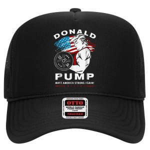 Donald Pump Make America Strong Again High Crown Mesh Back Trucker Hat