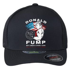 Donald Pump Make America Strong Again Flexfit Unipanel Trucker Cap