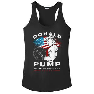 Donald Pump Make America Strong Again Ladies PosiCharge Competitor Racerback Tank