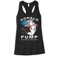 Donald Pump Make America Strong Again Women's Racerback Tank