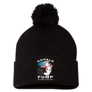 Donald Pump Make America Strong Again Pom Pom 12in Knit Beanie