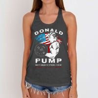 Donald Pump Make America Strong Again Women's Knotted Racerback Tank