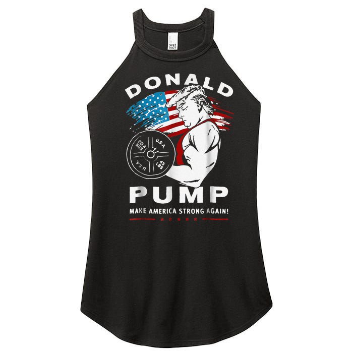 Donald Pump Make America Strong Again Women's Perfect Tri Rocker Tank