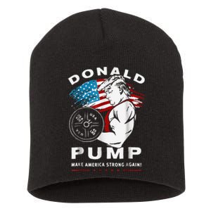 Donald Pump Make America Strong Again Short Acrylic Beanie