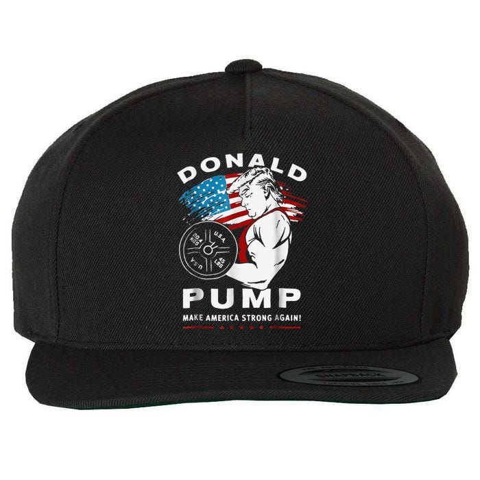 Donald Pump Make America Strong Again Wool Snapback Cap