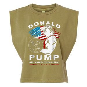 Donald Pump Make America Strong Again Garment-Dyed Women's Muscle Tee