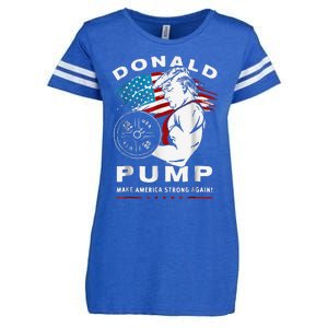 Donald Pump Make America Strong Again Enza Ladies Jersey Football T-Shirt