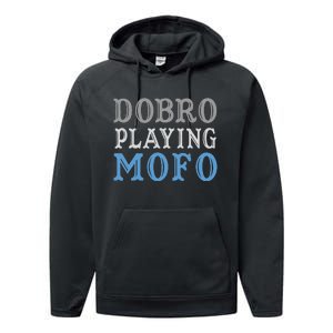 Dobro Playing Mofo Funny Musician Gift Performance Fleece Hoodie