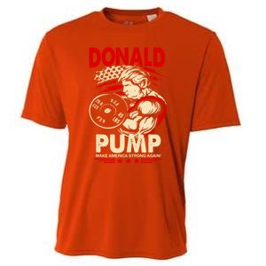 Donald Pump Make America Strong Again Funny Gift Cooling Performance Crew T-Shirt