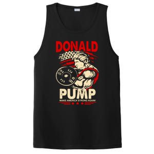 Donald Pump Make America Strong Again Funny Gift PosiCharge Competitor Tank