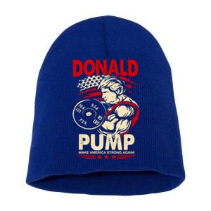 Donald Pump Make America Strong Again Funny Gift Short Acrylic Beanie