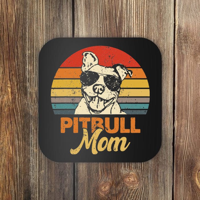 Dog Pitbull Mom Pittie Mom funny Mother's Day Coaster