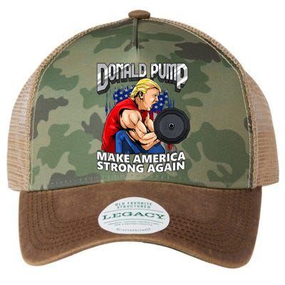 Donald Pump Make America Strong Again Weight Lifting Gym Legacy Tie Dye Trucker Hat