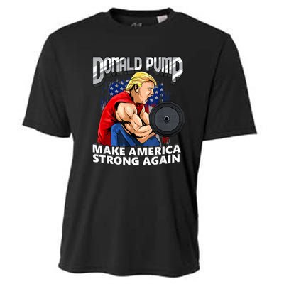 Donald Pump Make America Strong Again Weight Lifting Gym Cooling Performance Crew T-Shirt