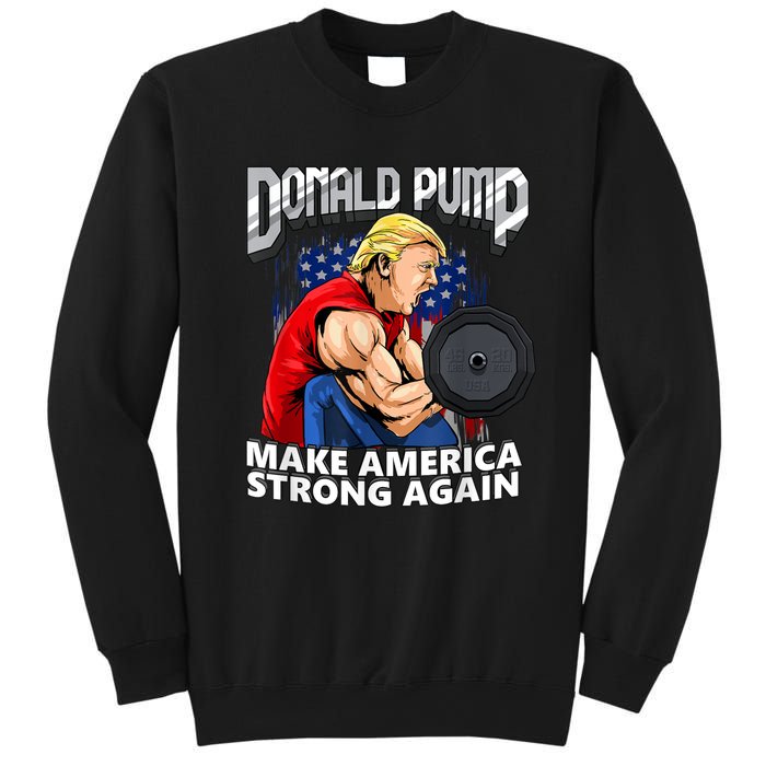 Donald Pump Make America Strong Again Weight Lifting Gym Sweatshirt