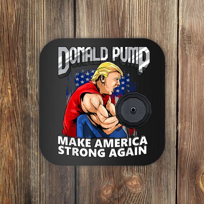 Donald Pump Make America Strong Again Weight Lifting Gym Coaster