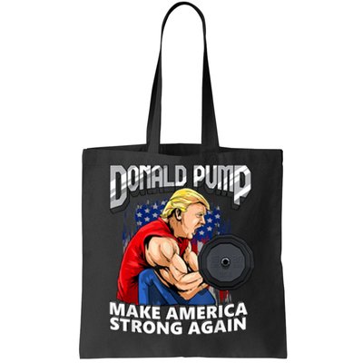 Donald Pump Make America Strong Again Weight Lifting Gym Tote Bag