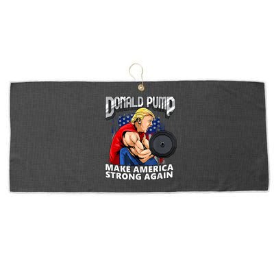 Donald Pump Make America Strong Again Weight Lifting Gym Large Microfiber Waffle Golf Towel