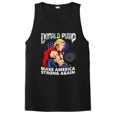 Donald Pump Make America Strong Again Weight Lifting Gym PosiCharge Competitor Tank