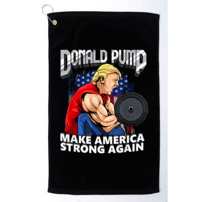 Donald Pump Make America Strong Again Weight Lifting Gym Platinum Collection Golf Towel