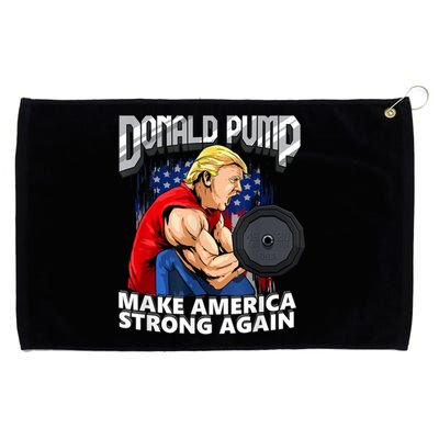 Donald Pump Make America Strong Again Weight Lifting Gym Grommeted Golf Towel