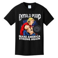 Donald Pump Make America Strong Again Weight Lifting Gym Kids T-Shirt