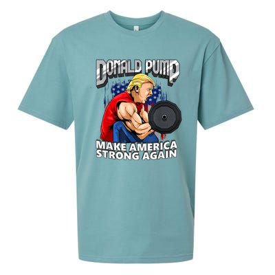 Donald Pump Make America Strong Again Weight Lifting Gym Sueded Cloud Jersey T-Shirt