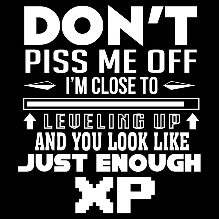 Dont Piss Me Off IM Close To Leveling Up And You Look Like Just Enough Xp Button
