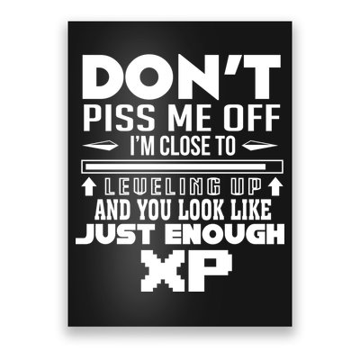 Dont Piss Me Off IM Close To Leveling Up And You Look Like Just Enough Xp Poster