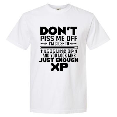 Dont Piss Me Off IM Close To Leveling Up And You Look Like Just Enough Xp Garment-Dyed Heavyweight T-Shirt