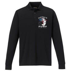 Donald Pump Make America Strong Again Performance Long Sleeve Polo