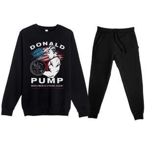 Donald Pump Make America Strong Again Premium Crewneck Sweatsuit Set