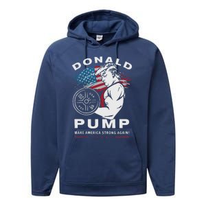 Donald Pump Make America Strong Again Performance Fleece Hoodie