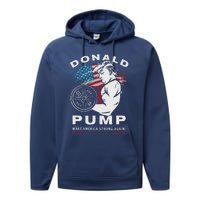 Donald Pump Make America Strong Again Performance Fleece Hoodie