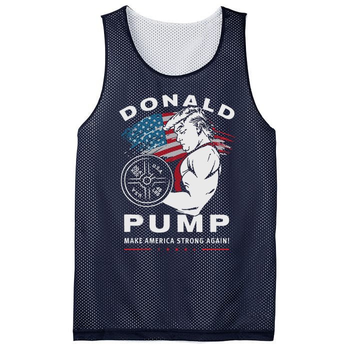 Donald Pump Make America Strong Again Mesh Reversible Basketball Jersey Tank