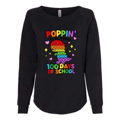 Dino Poppin My Way Through 100 Days Of School T Rex Womens California Wash Sweatshirt