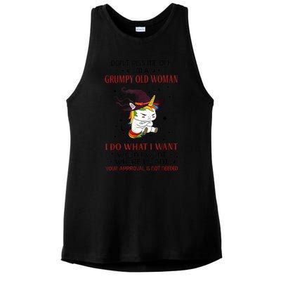 Don't Piss Me Off Im A Grumpy Old Woman I Do What I Want Ladies PosiCharge Tri-Blend Wicking Tank