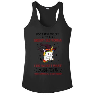 Don't Piss Me Off Im A Grumpy Old Woman I Do What I Want Ladies PosiCharge Competitor Racerback Tank