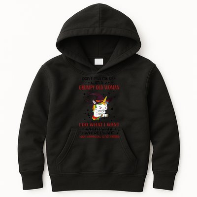 Don't Piss Me Off Im A Grumpy Old Woman I Do What I Want Kids Hoodie