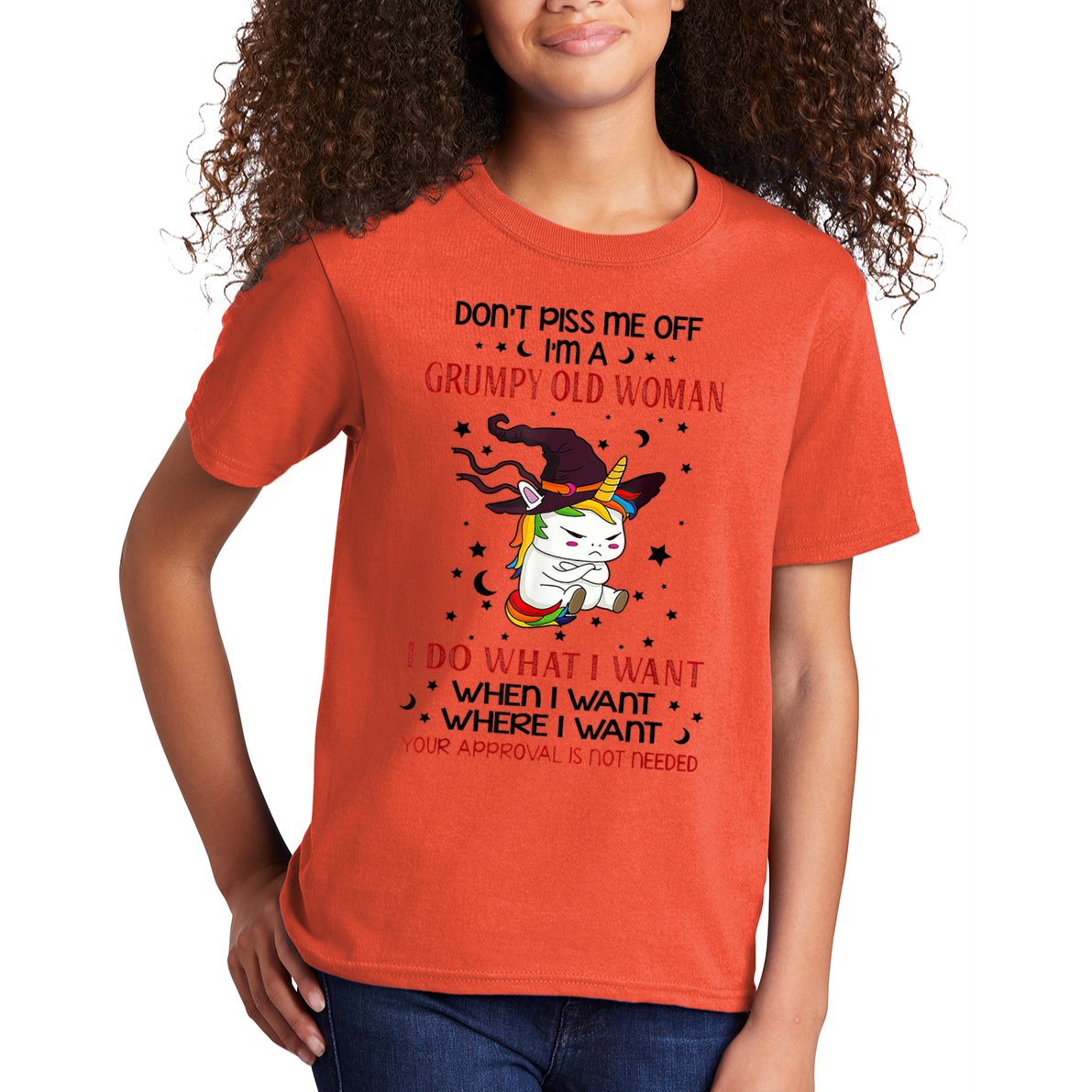 Don't Piss Me Off Im A Grumpy Old Woman I Do What I Want Kids T-Shirt