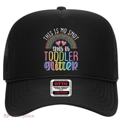 Daycare Provider No Snot Funny Childcare Teacher High Crown Mesh Back Trucker Hat