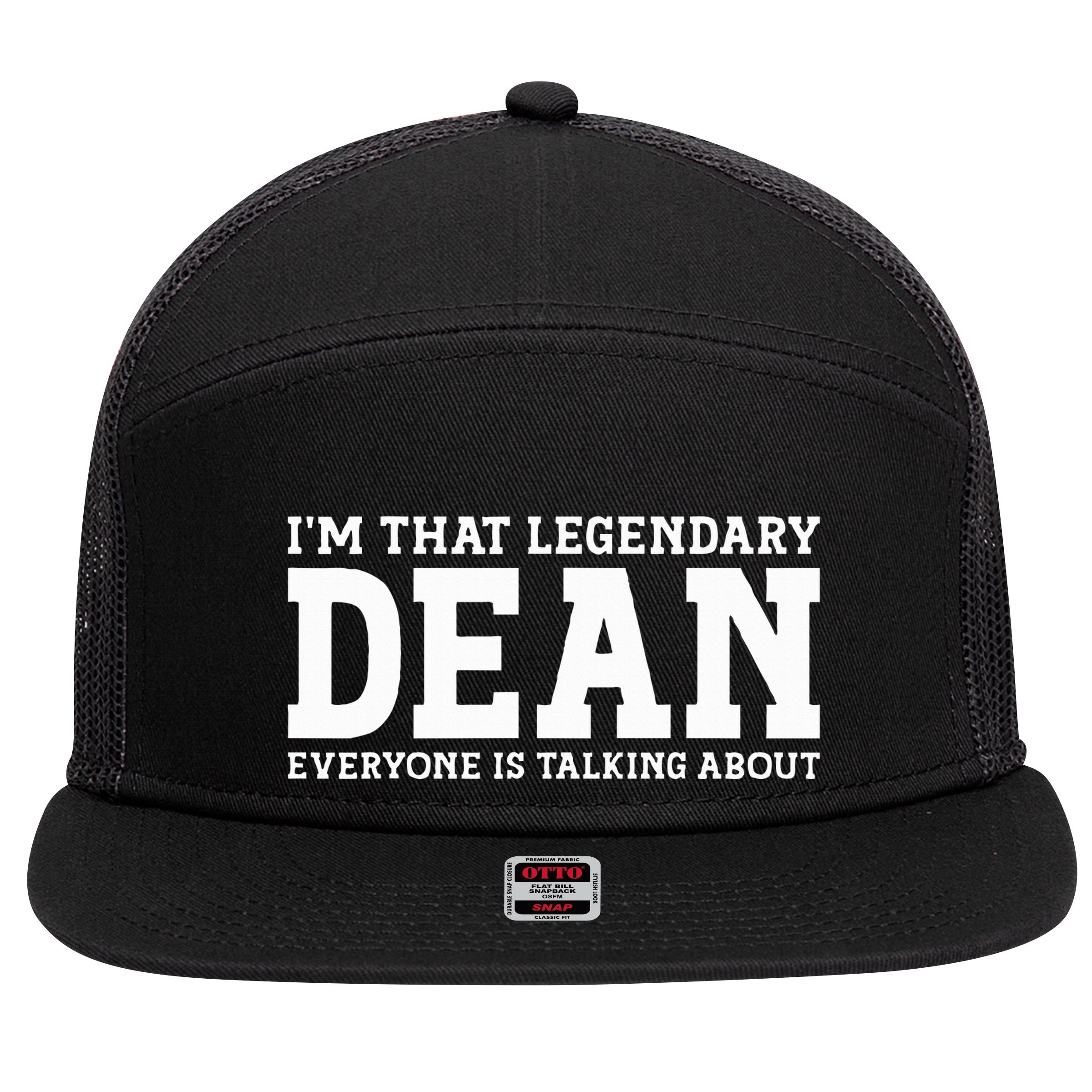 Dean Personal Name Women Girl Funny Dean 7 Panel Mesh Trucker Snapback Hat