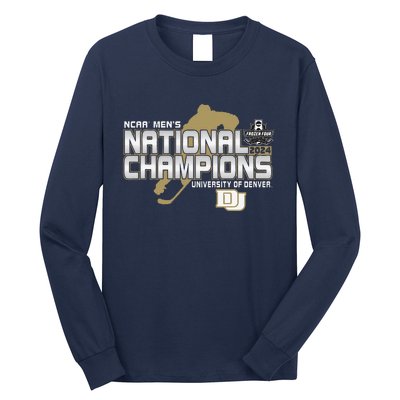 Denver Pioneers National Champs 2024 Hockey Red Long Sleeve Shirt